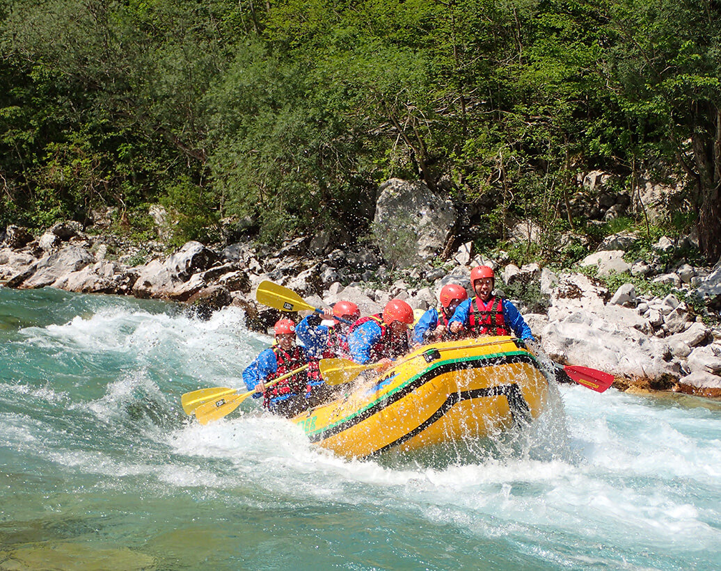 Whitewater rafting tour on Soča river