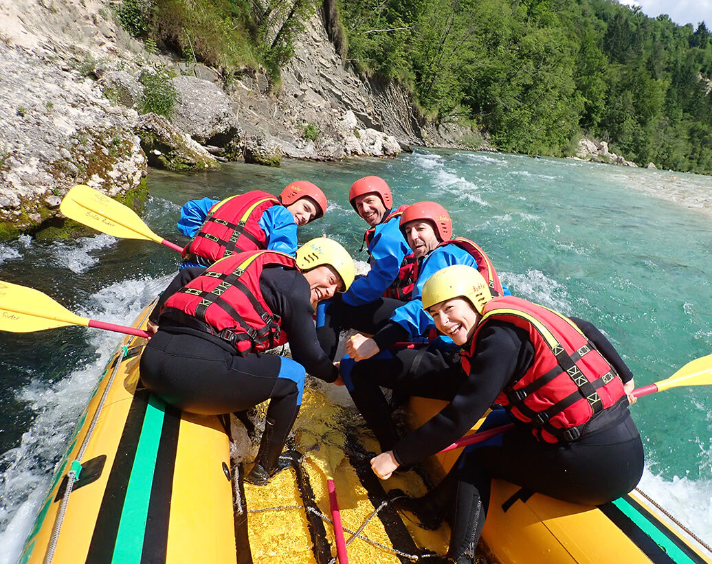 Corporate rafting, team building rafting, Soča river, Bovec, Slovenia
