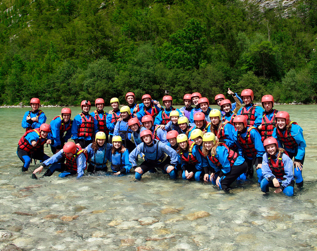 Whitewater rafting for scout groups, and school groups, Soča river, Bovec, Slovenia
