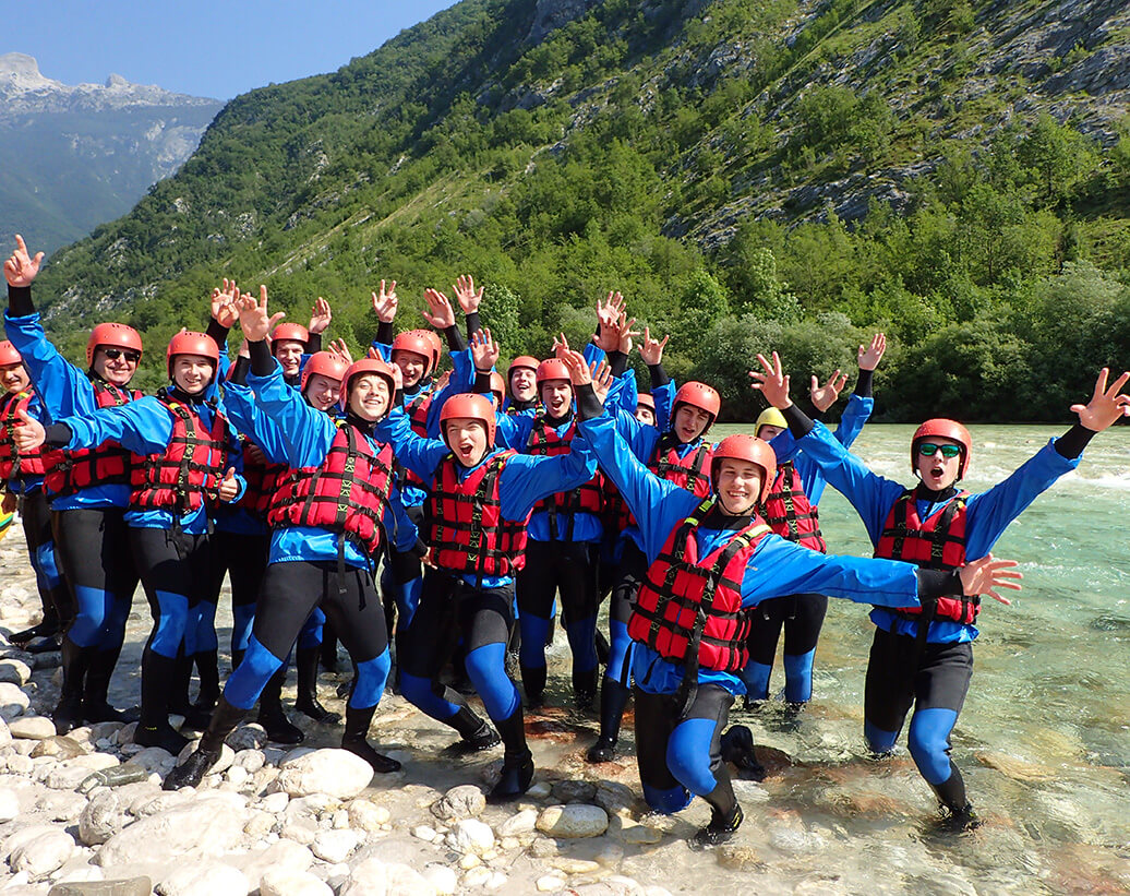 Whitewater rafting with scout groups in Bovec